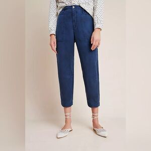 Anthropologie Audra Utility Crop Pant - Blue